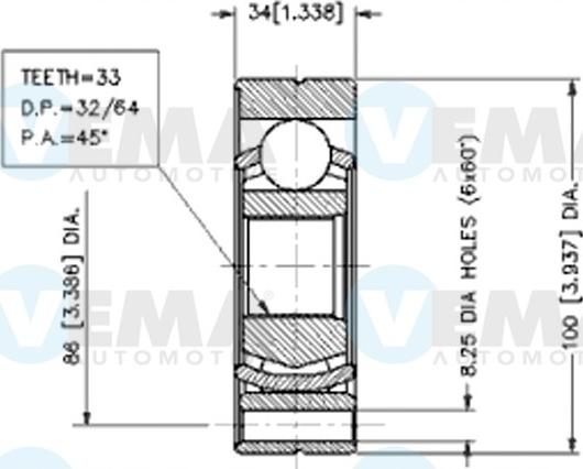 VEMA 18383 - Jeu de joints, arbre de transmission cwaw.fr