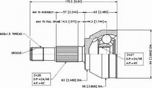 VEMA 18203 - Jeu de joints, arbre de transmission cwaw.fr