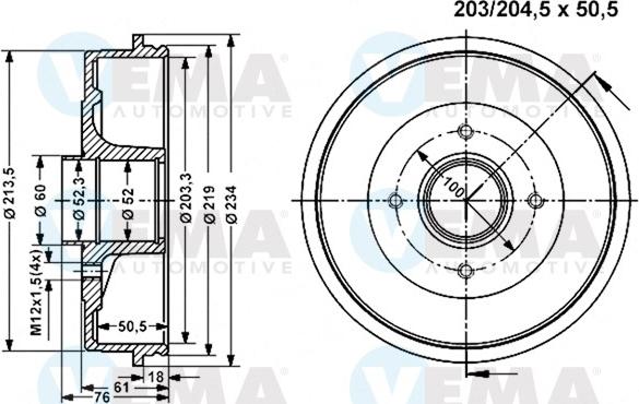 VEMA 801094 - Tambour de frein cwaw.fr