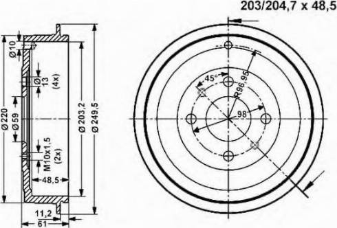 VEMA 801284 - Tambour de frein cwaw.fr