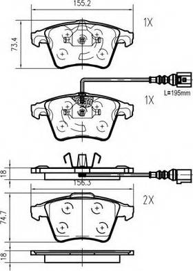 VEMA K616707 - Kit de plaquettes de frein, frein à disque cwaw.fr