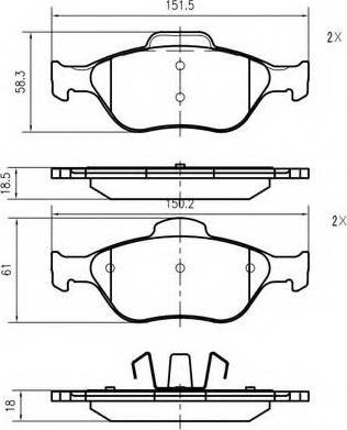 VEMA K617500 - Kit de plaquettes de frein, frein à disque cwaw.fr