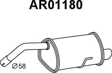 Veneporte AR01180 - Silencieux arrière cwaw.fr