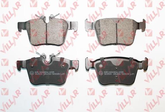 Villar 626.2028 - Kit de plaquettes de frein, frein à disque cwaw.fr