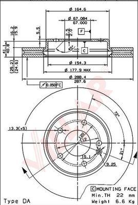 Villar 628.0442 - Disque de frein cwaw.fr