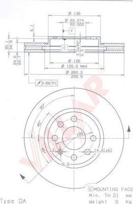 Villar 628.0488 - Disque de frein cwaw.fr