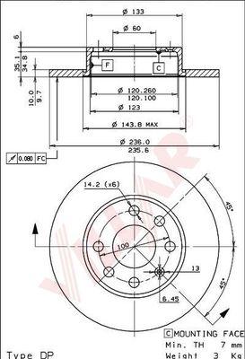 Villar 628.0483 - Disque de frein cwaw.fr