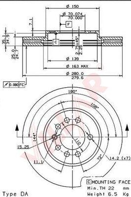 Villar 628.0487 - Disque de frein cwaw.fr