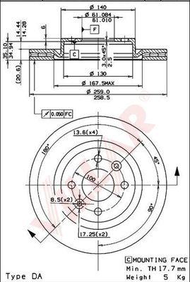 Villar 628.0554 - Disque de frein cwaw.fr