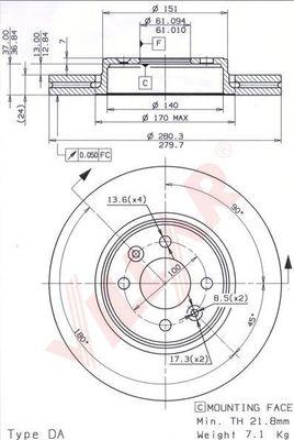 Villar 628.0561 - Disque de frein cwaw.fr