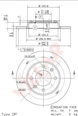 Villar 628.0502 - Disque de frein cwaw.fr