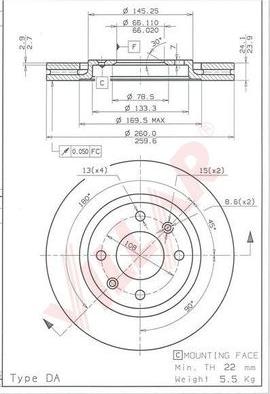 Villar 628.0520 - Disque de frein cwaw.fr