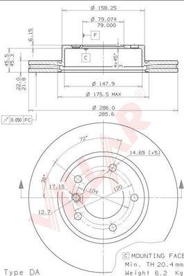 Villar 628.0197 - Disque de frein cwaw.fr