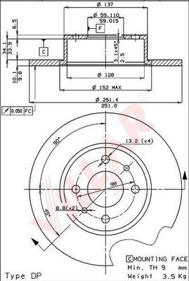 Villar 628.0144 - Disque de frein cwaw.fr