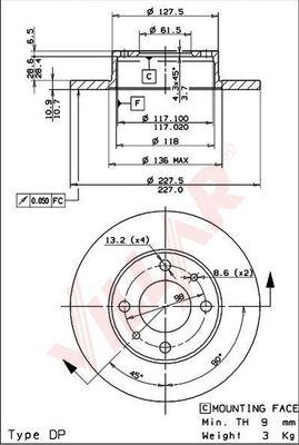 Villar 628.0140 - Disque de frein cwaw.fr