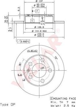 Villar 628.0155 - Disque de frein cwaw.fr