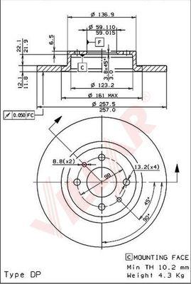 Villar 628.0118 - Disque de frein cwaw.fr