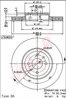 Villar 628.0124 - Disque de frein cwaw.fr