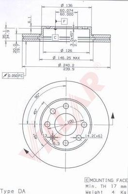 Villar 628.0850 - Disque de frein cwaw.fr