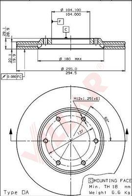 Villar 628.0809 - Disque de frein cwaw.fr