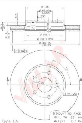 Villar 628.0302 - Disque de frein cwaw.fr