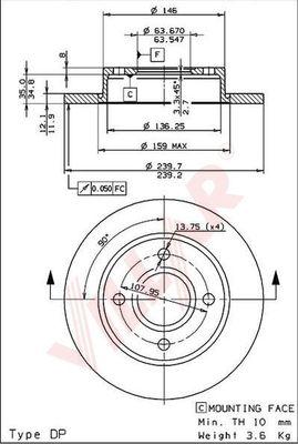 Villar 628.0322 - Disque de frein cwaw.fr