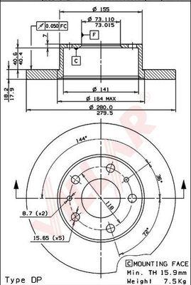 Villar 628.0290 - Disque de frein cwaw.fr