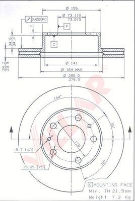 Villar 628.0291 - Disque de frein cwaw.fr