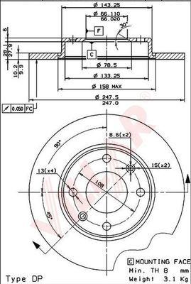 Villar 628.0254 - Disque de frein cwaw.fr