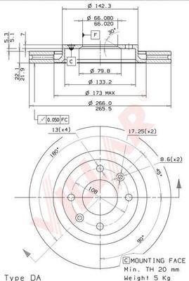 Villar 628.0261 - Disque de frein cwaw.fr