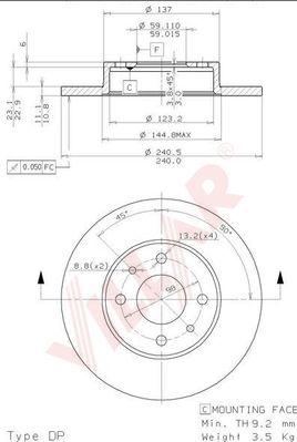 Villar 628.0283 - Disque de frein cwaw.fr