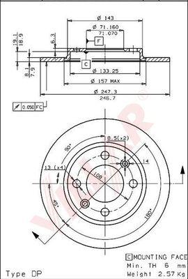 Villar 628.0273 - Disque de frein cwaw.fr