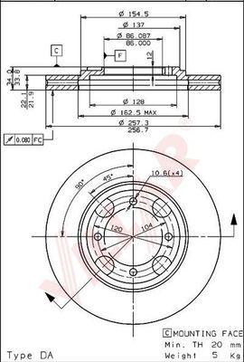 Villar 628.0751 - Disque de frein cwaw.fr