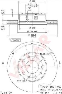 Villar 628.1914 - Disque de frein cwaw.fr