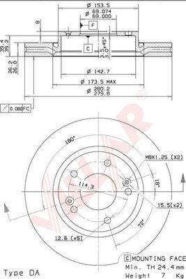 Villar 628.1490 - Disque de frein cwaw.fr