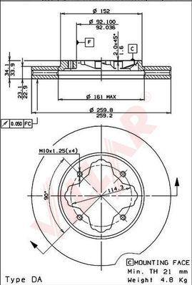 Villar 628.1492 - Disque de frein cwaw.fr