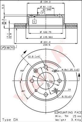 Villar 628.1497 - Disque de frein cwaw.fr