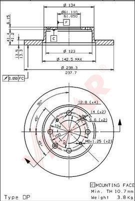 Villar 628.1445 - Disque de frein cwaw.fr