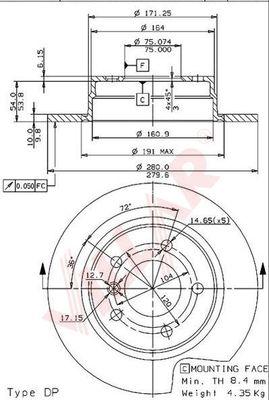 Villar 628.1454 - Disque de frein cwaw.fr