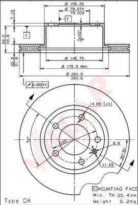 Villar 628.1469 - Disque de frein cwaw.fr