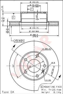 Villar 628.1465 - Disque de frein cwaw.fr