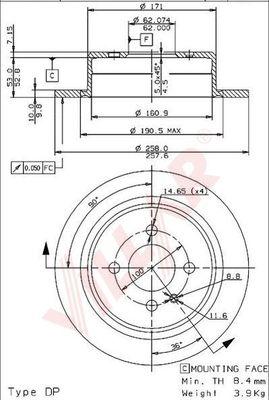 Villar 628.1466 - Disque de frein cwaw.fr