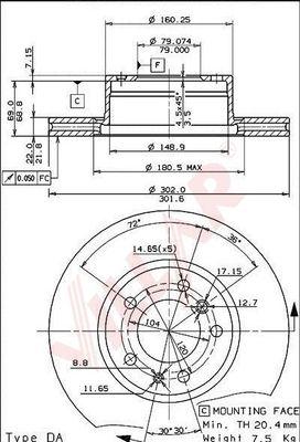 Villar 628.1460 - Disque de frein cwaw.fr