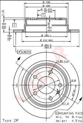 Villar 628.1468 - Disque de frein cwaw.fr