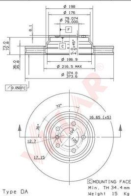 Villar 628.1462 - Disque de frein cwaw.fr