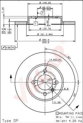 Villar 628.1467 - Disque de frein cwaw.fr