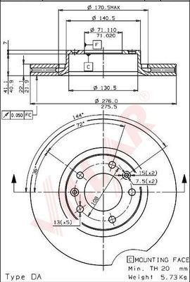 Villar 628.1409 - Disque de frein cwaw.fr