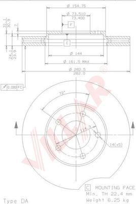 Villar 628.1405 - Disque de frein cwaw.fr