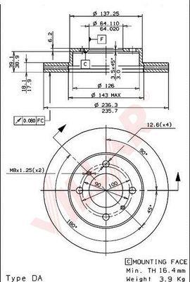 Villar 628.1402 - Disque de frein cwaw.fr