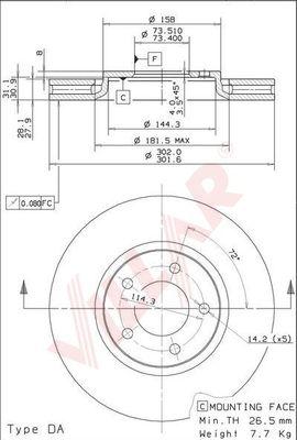 Villar 628.1415 - Disque de frein cwaw.fr